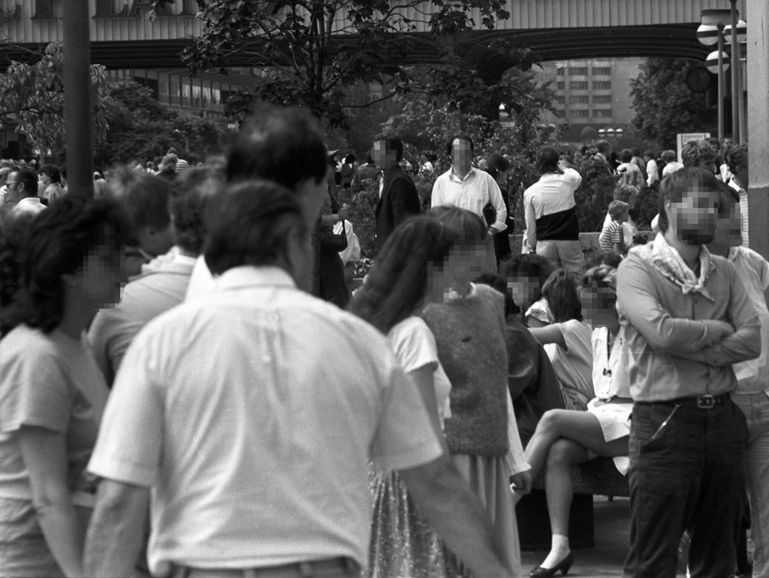 Obersvationsbild der Staatssicherheit vom evangelischen Kirchentag in Ost-Berlin am 27. Juni 1987.